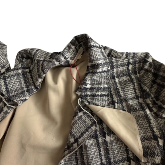 NWT Solitaire Women's Women's XL Gray Black Tan Sleeved Open Front Belted Coat - Picture 10 of 15